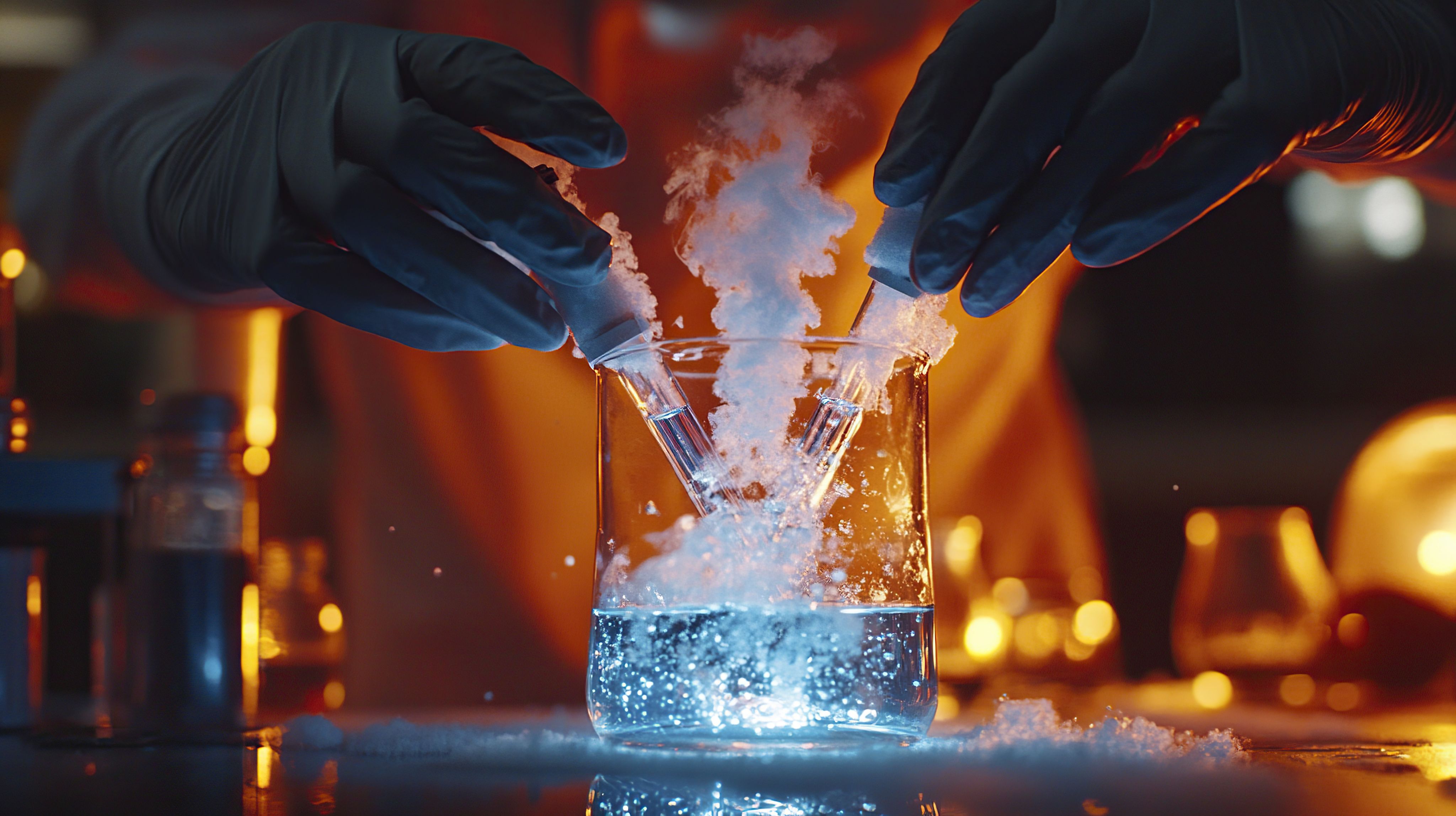 a black background with a bunch of orange and white lines